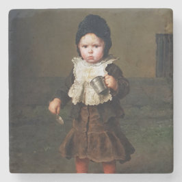 Young Girl with an Empty Kopp (Ludwig Knaus) Stenunderlägg