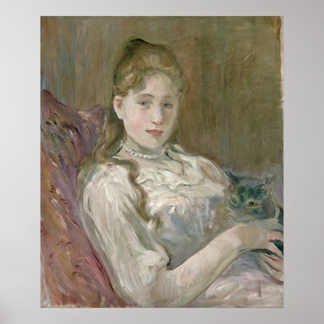 Young Girl with Cat, 1892 Poster (Framsidan)