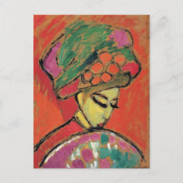 Young Girl with Flowered Jawlensky Fine Art Vykort