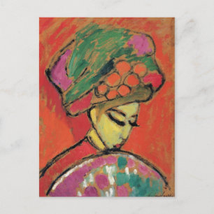 Young Girl with Flowered Jawlensky Fine Art Vykort