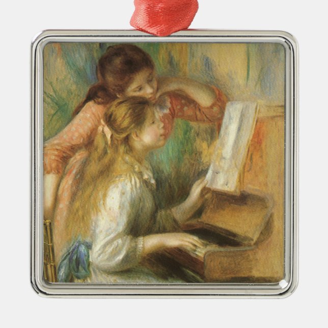 Young Girls at Piano av Pierre Renoir Julgransprydnad Metall (Framsidan)