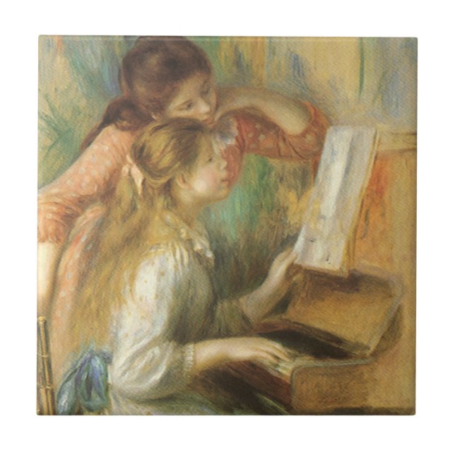 Young Girls at Piano av Pierre Renoir Kakelplatta (Framsidan)