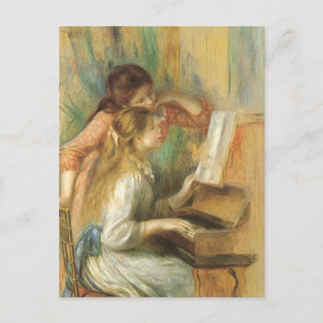 Young Girls at Piano av Pierre Renoir Vykort (Framsida)