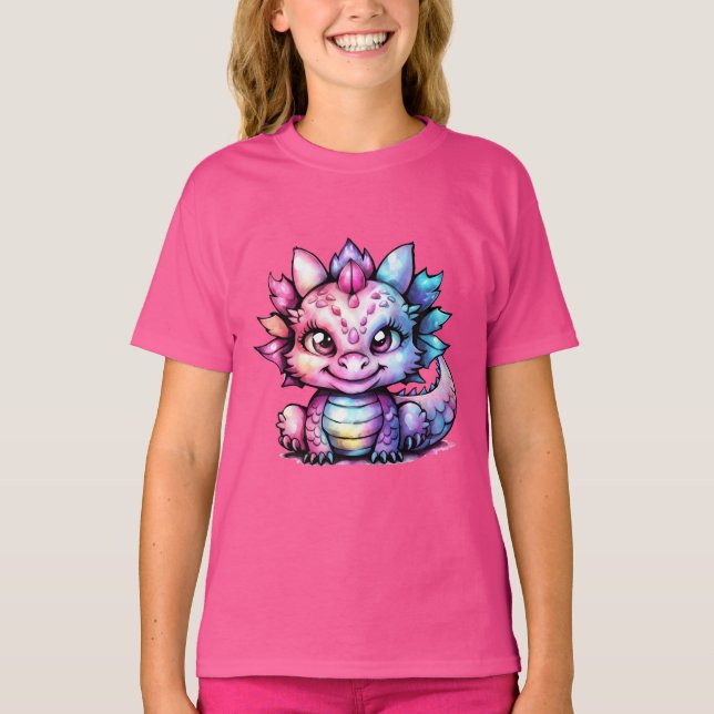Young Girls Dragon T-shirt (Framsida)