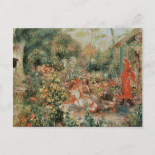 Young Girls in a Garden - Pierre Auguste Renoir Vykort