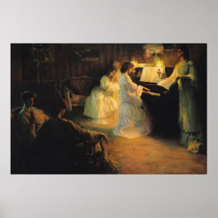 Young Girls på en Piano, 1906 Poster