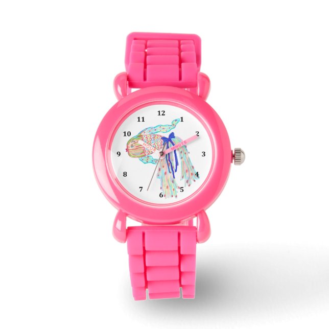 Young Girl's Watch med Fantasy Fish Armbandsur (Framsida)