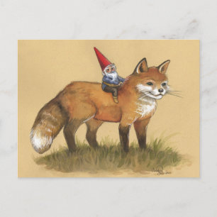 Young Gnome och Fox Vykort