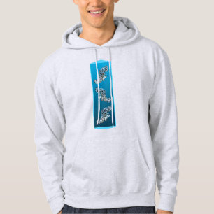 Young Grouper - designövertoningsblå bakgrund Hoodie