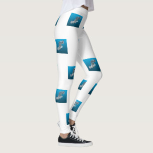 Young Grouper - övertoningsblå bakgrund   Leggings