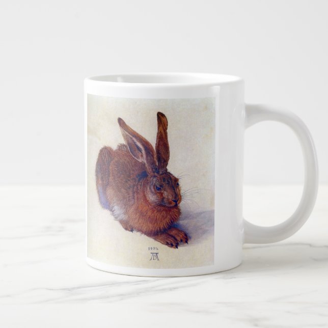 Young Hare by Albrecht Durer, Renaissance Fine Art Jumbo Mugg (Höger)