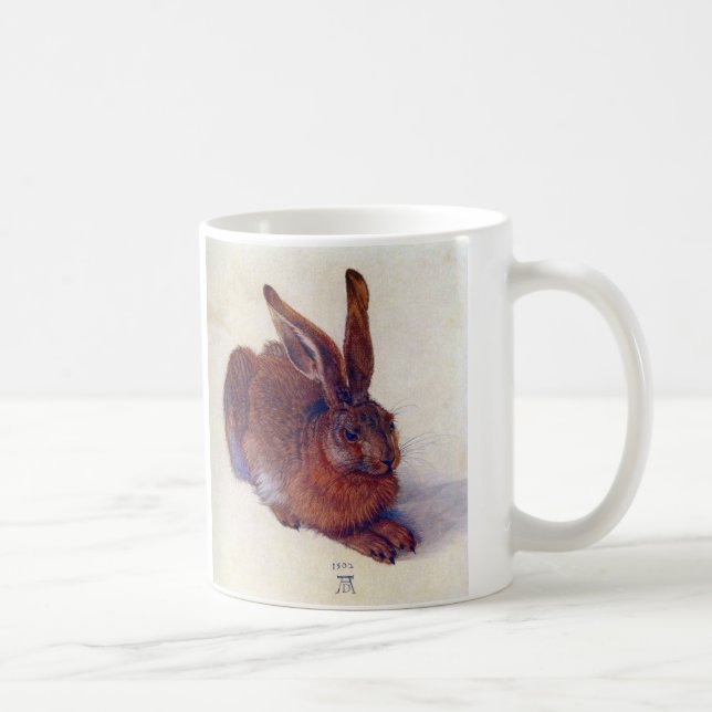 Young Hare by Albrecht Durer, Renaissance Fine Art Kaffemugg (Höger)