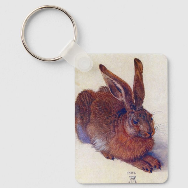 Young Hare by Albrecht Durer, Renaissance Fine Art Nyckelring (Framsida)