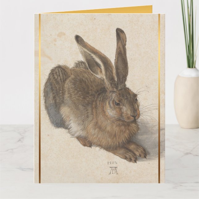 Young Hare Dürer jul jul Birthday Big Hälsning C Kort (Framsida)