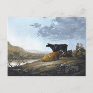 Young Herdsmen with Cows Vykort