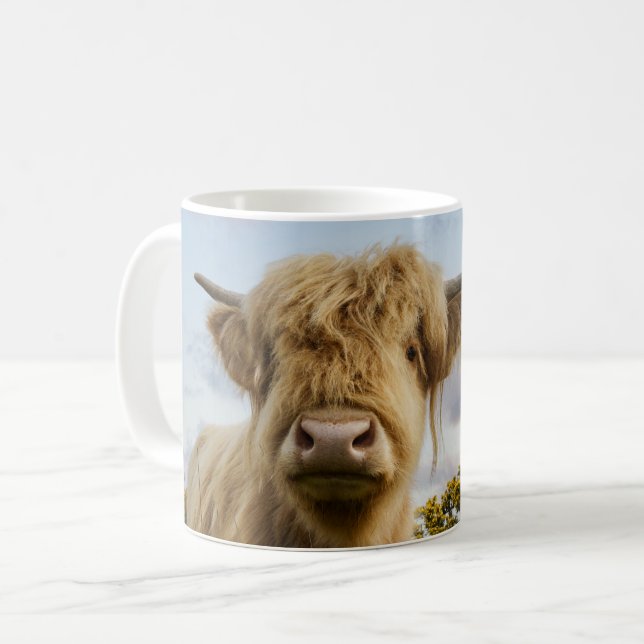 Young Highland Cow Kaffemugg (Framsida vänster)