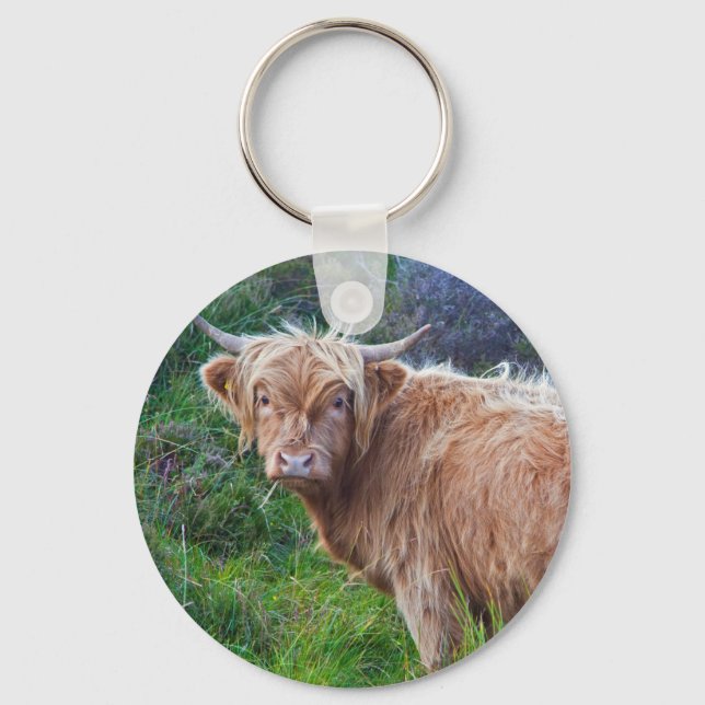 Young Highland Cow Nyckelring (Framsida)