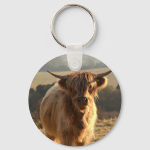 Young Highland Cow Nyckelring