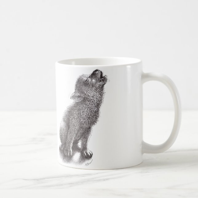 Young Howling Varg Kaffemugg (Höger)