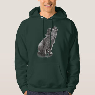 Young Howling Varg - Teckning Hoodie