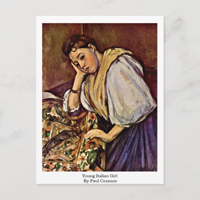 Young Italiana Girl by Paul Cezanne Vykort (Framsida)
