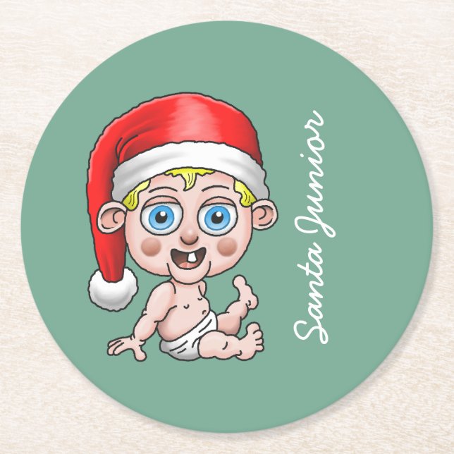 Young Jultomten Underlägg Papper Rund (Framsidan)