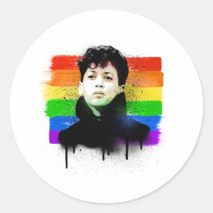 Young Kamala Harris LGBTQ Pride Flagga Graffiti Runt Klistermärke