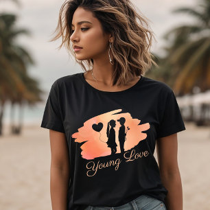 Young Kärlek Valentines par Silhouette T-Shirt