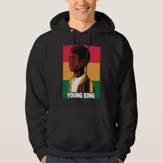 Young King  Black Youth Black Excellence Black Pri Hoodie (Framsida)