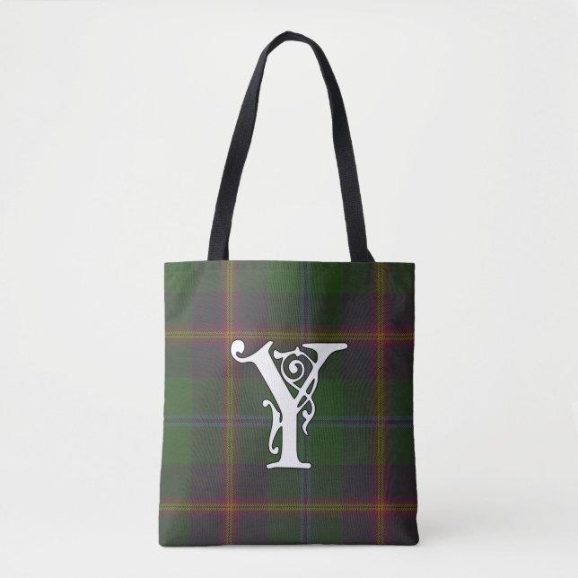 Young Klan Tartan Monogram Tygkasse (Framsida)