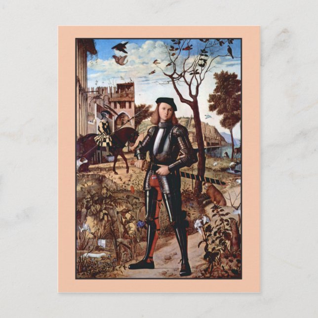Young Knight in a Ligcape by Vittore Carpaccio Vykort (Framsida)