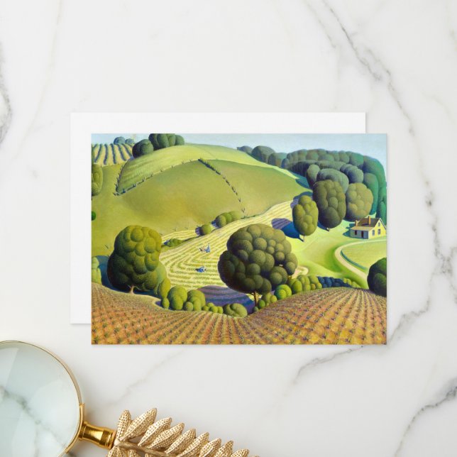 Young Maj by Grant Wood Tack Kort (Fram/Back In Situ)