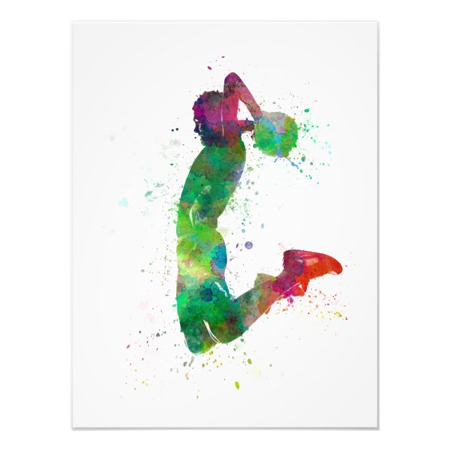 young man basketball player dunking fototryck (Framsidan)