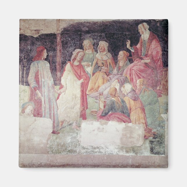 Young Man hälsad av sju liberalkonst Magnet (Framsidan)