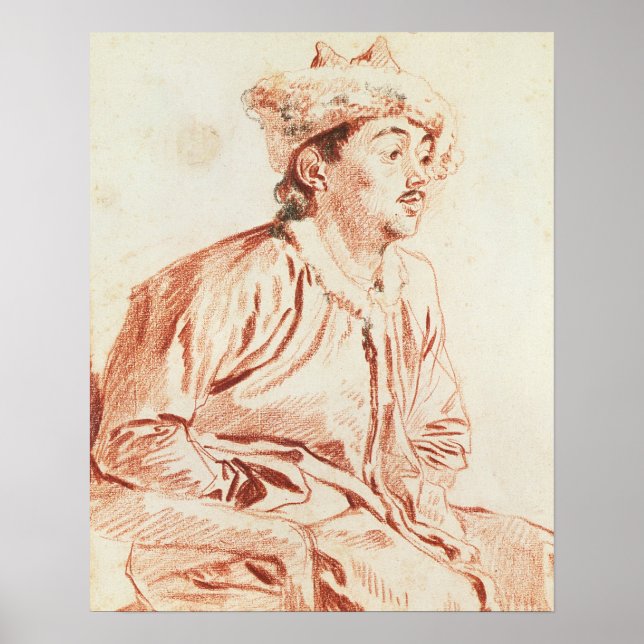 Young Man in Oriental Costume (teckning) Poster (Framsidan)