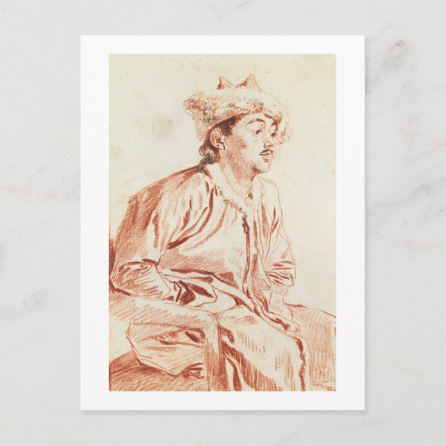 Young Man in Oriental Costume (teckning) Vykort (Framsida)