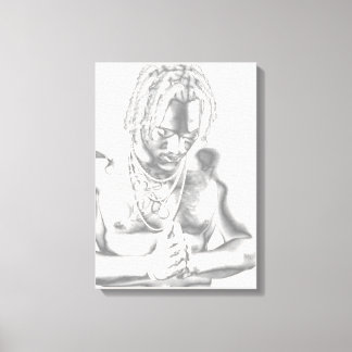 Young Man in Prayer Canvas Black White