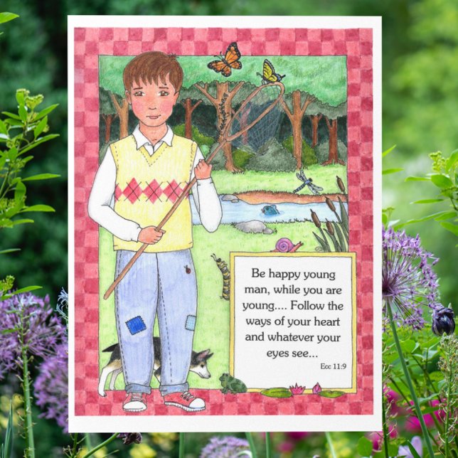 Young Man Inspirational vycard Vykort (Skapare uppladdad)