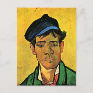 Young Man med en Cap Van Gogh Fine Art Vykort