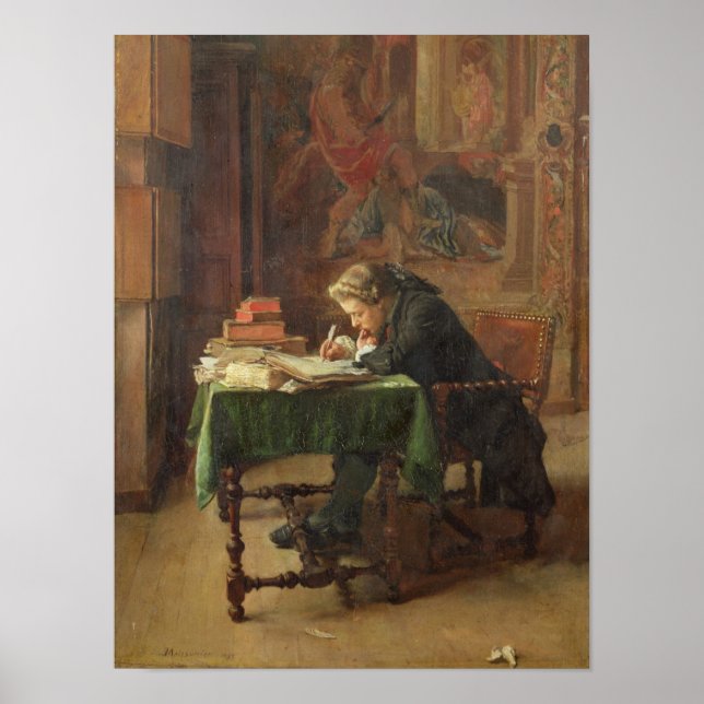 Young Man Writing, 1852 Poster (Framsidan)