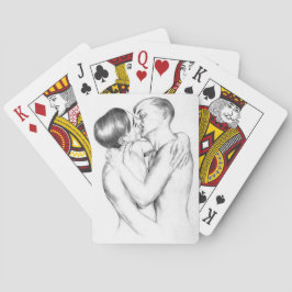 Young Manar Kissing (Vintage Gay Art) Casinokort