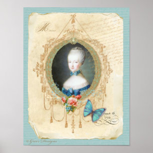 Young Marie Antoinette Art Print Vintage Stil Poster