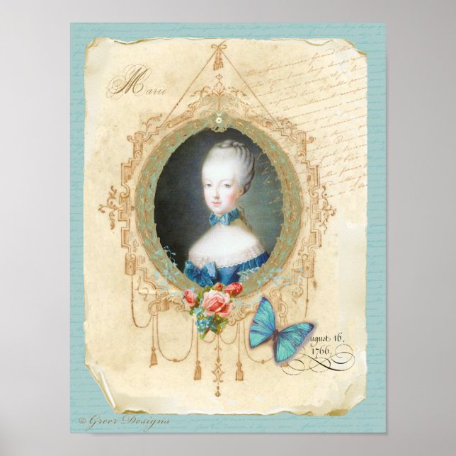 Young Marie Antoinette Art Print Vintage Stil Poster (Framsidan)