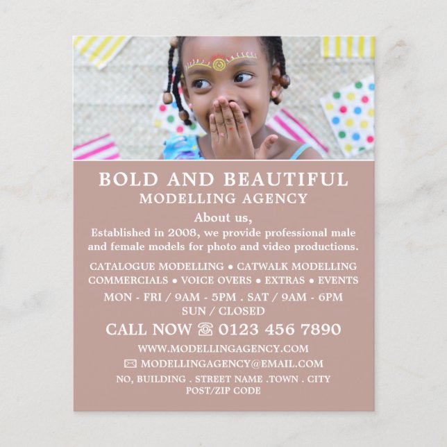 Young Model, Modeling Agency, Model Agent Flygblad (Framsidan)