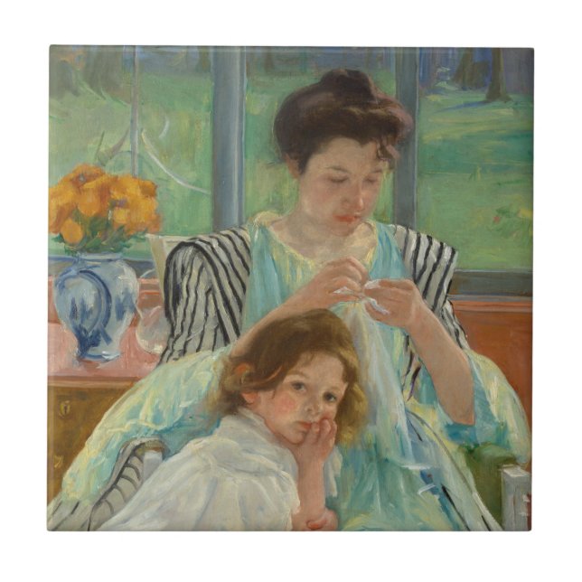 Young Mor Sewing Kakelplatta (Framsidan)