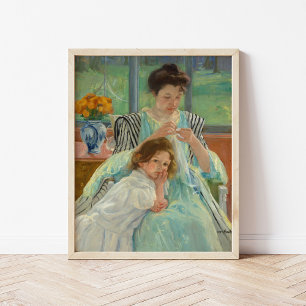 Young Mor Sewing   Mary Cassatt Poster