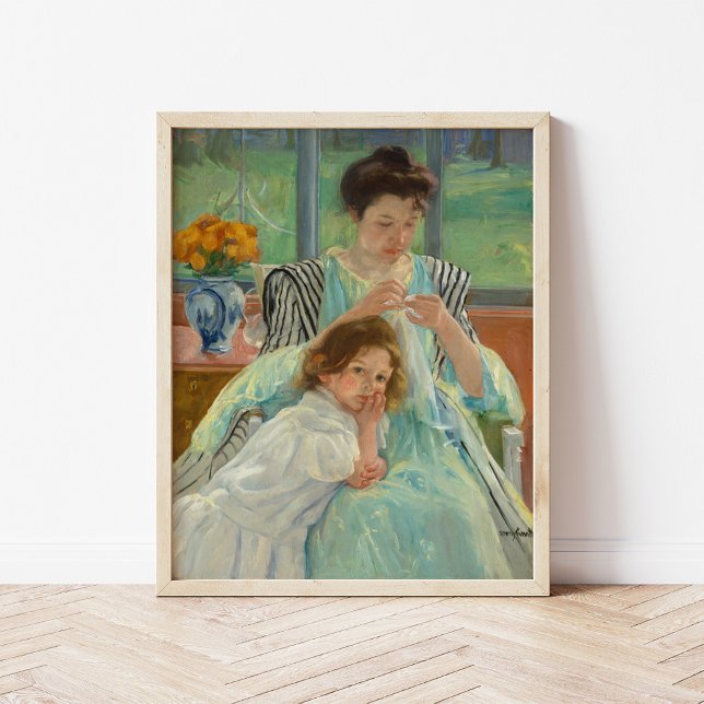 Young Mor Sewing | Mary Cassatt Poster (Skapare uppladdad)