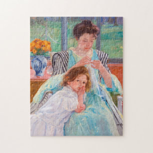 Young Mor Sewing, Mary Cassatt Pussel