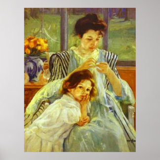 Young Mor Sewing Poster