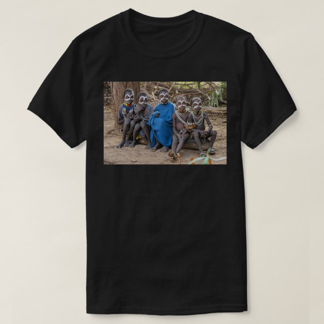 Young Mursi tribe Children Debub Omo Zonare Etiopi T Shirt (Design framsida)